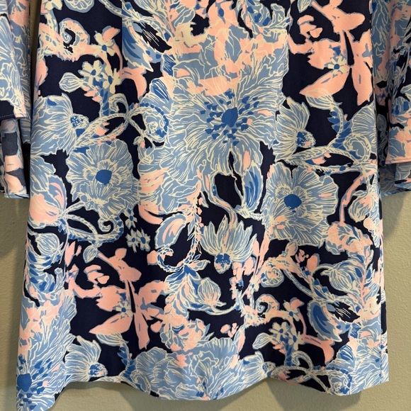 Lilly Pulitzer Kayla Sheath Mini Dress Floral Long Flare Sleeve 4 - Picture 3 of 8